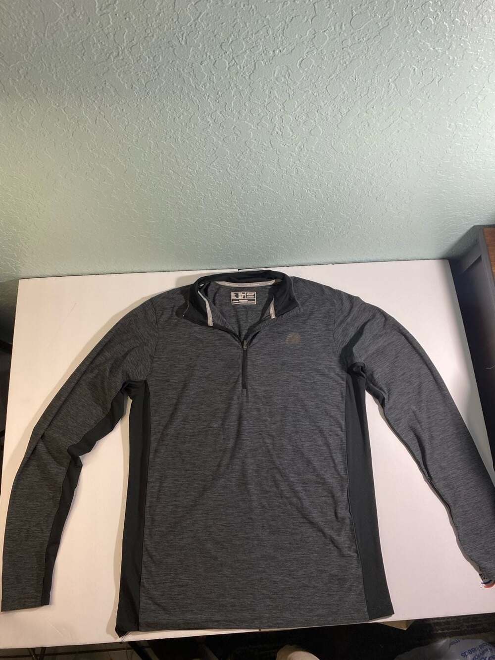 New Balance NB Dry Quarter-Zip Long Sleeve Running Shirt Heathered Grey Size L